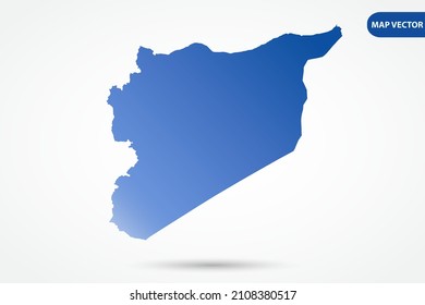 Syria Map - World Map International vector template with Blue gradient color isolated on white background for design, education, website, infographic - Vector illustration eps 10