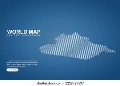 Mapa de Siria - Mapa mundial Mapa internacional de vector plantilla con píxeles isométricos superior y blanco, rejilla, grunge, estilo de medio tono aislado en fondo azul para el diseño, web - Ilustración vectorial eps 10