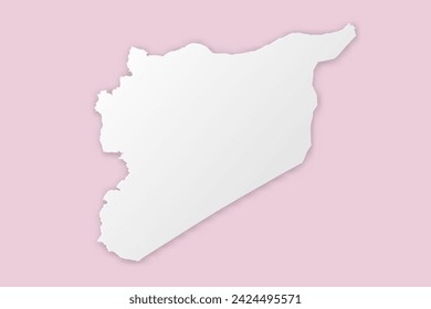 Syria Map - World map International vector template with paper cut style including shadow and white color on pink background for design, education, website - Vector illustration eps 10 Map