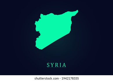 Syria Map - World map vector template with green color gradient isolated on dark background - Vector illustration eps 10