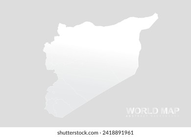 Syria Map - World Map vector template with High detailed including white and grey gradient color and white outline color isolated on grey background - Vector illustration eps 10