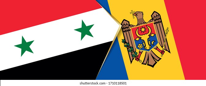 Syria and Moldova flags, two vector flags symbol of relationship or confrontation.