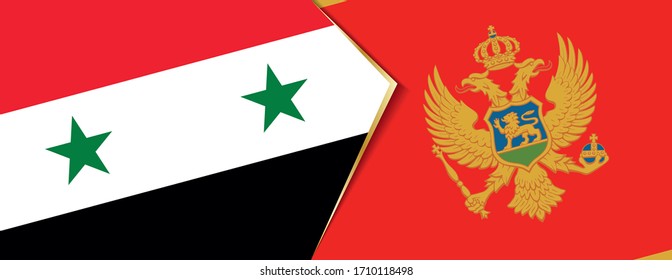 Syria and Montenegro flags, two vector flags symbol of relationship or confrontation.