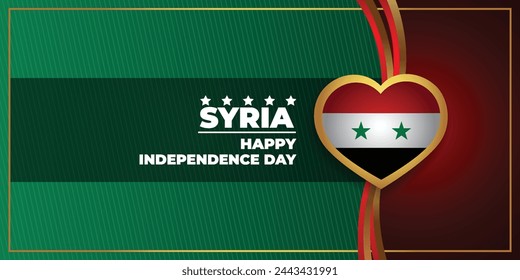 Syria National Day, celebration template banner vector Illustration