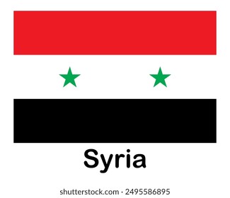 Syria national flag. Banner, state symbol, flagpole.