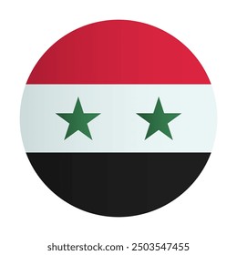Syria national flag, circle sign emblem identity