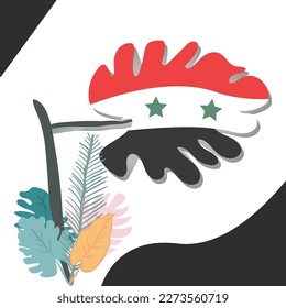 syria national flag leaf vector illustration perfect for walls, flyers, etc