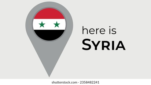 Syria national flag map marker pin icon illustration