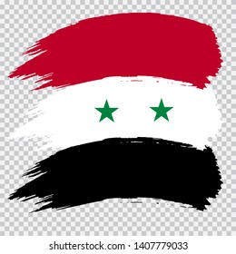 SYRIA national flag slpash brush vector on transparent background