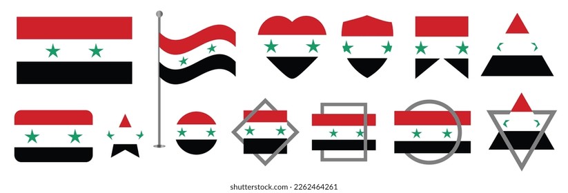 conjunto de vectores de bandera nacional de siria