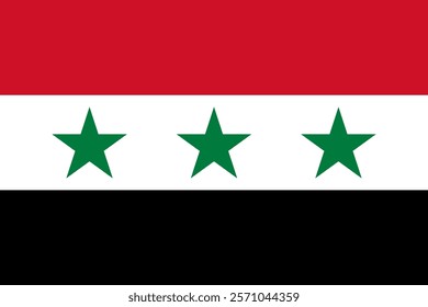 Syria new flag, official colors and proportion. Vector illustration.