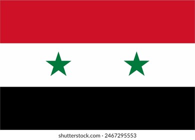 Syria official flag vector with standard size and proportion. National flag emblem with accurate size and colors.