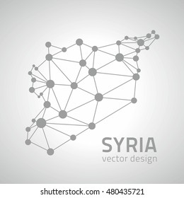 Syria outline vector grey mosaic map