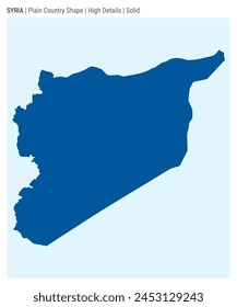 Mapa del país de Siria. Detalles altos. Estilo sólido. Forma de Siria. Ilustración vectorial.