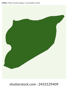 Syria plain country map. Low Details. Solid style. Shape of Syria. Vector illustration.