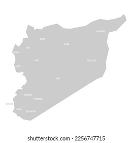 Syria political map of administrative divisions