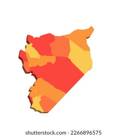 Syria political map of administrative divisions - governorates. Map with labels.