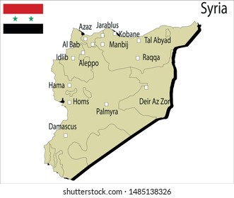 Syria political map vector illustration
