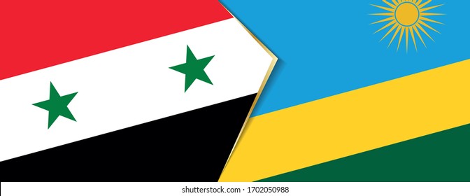 Syria and Rwanda flags, two vector flags symbol of relationship or confrontation.