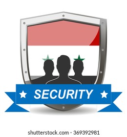 Syria Security. Security icon shield. Human Security. 