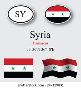 syria set against gray background, abstract vector art illustration, image contains transparency