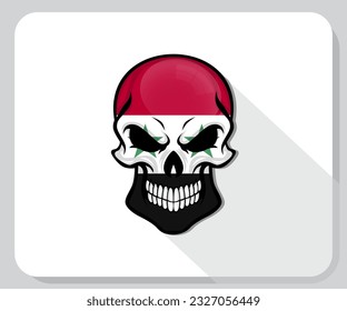 Icono de orgullo de bandera de cráneo de Siria
