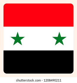 Syria square flag button, social media communication sign, business icon.