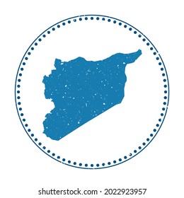 Syria sticker. Travel rubber stamp with map of country, vector illustration. Can be used as insignia, logotype, label, sticker or badge of the Syria.