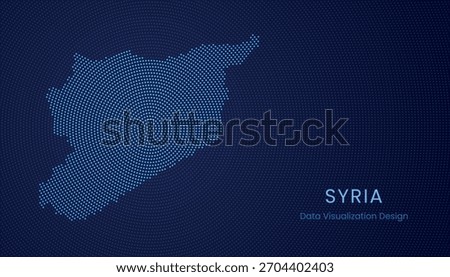 Syria stylized dotted map in modern circular data tech visualization concept.