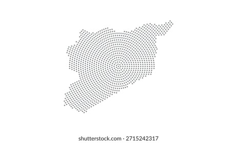 Syria Stylized halftone dot map with concentric circular pattern