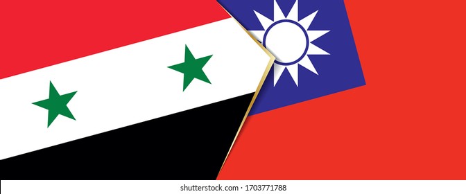 Syria and Taiwan flags, two vector flags symbol of relationship or confrontation.