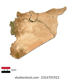 Topographie Syrien - Landkarte Vektor