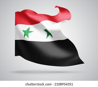 Siria, bandera vectorial 3d aislada en fondo blanco