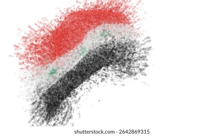 Syria, vector 3d flag with a splash of paint dots, explosion of colored dots