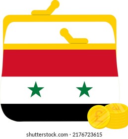 Bandera de vector de Siria dibujada a mano, libra siria