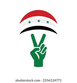 Syria victory hand on white background