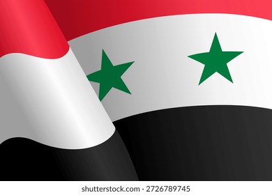 Bandera de la onda de Siria en el fondo blanco. Ilustración vectorial Nacional