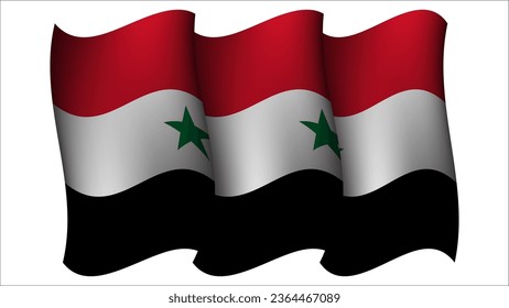 syria waving flag design vector illustration suitable for element on poster design, template and social media post design