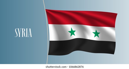 Syria waving flag vector illustration. Iconic design element  as a national Syrian symbol 