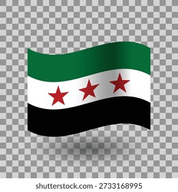 Syria wavy flag isolated transparent background