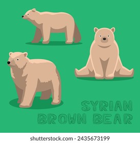 Syrian Brown Bear Cartoon Vector Illustration