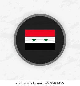 Syrian Flag in a Circular Emblem Design, Abstract Round Sticker Illustration. This high-quality vector graphic is perfect for use in patriotic designs, international events, sport competitions.