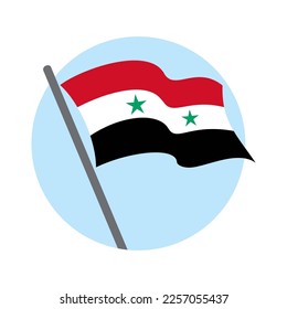 Syrian flag flying waving. Vector image