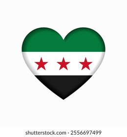 Syrian flag heart-shaped sign layout. Vector illustration.