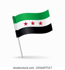 Syrian flag map pointer layout. Vector illustration.