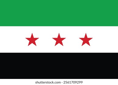 syrian flag official colors proportions vector illustration - Flag of syria