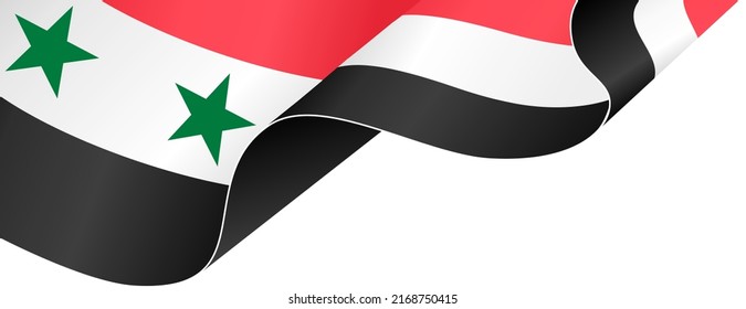 Syrische Flagge auf weißem Hintergrund.