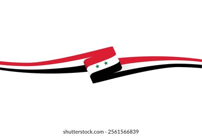 Syrian flag wavy abstract background. Vector illustration.