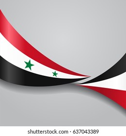 Syrian flag wavy abstract background. Vector illustration.