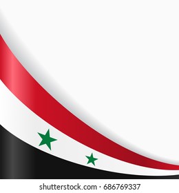 Syrian flag wavy abstract background. Vector illustration.